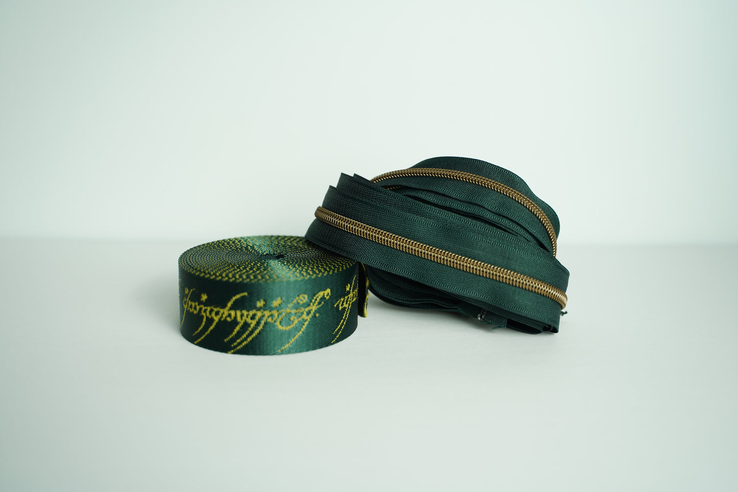 Forest Green Zipper Tape - #5 Antique Bronze - RTS