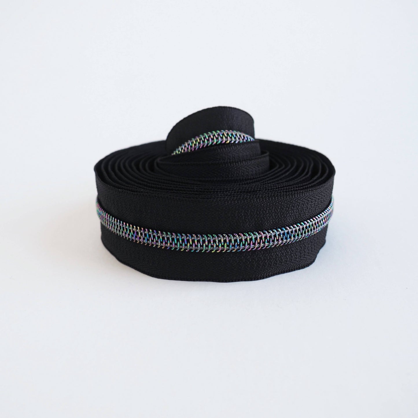 Black Iridescent Zipper Tape - RTS