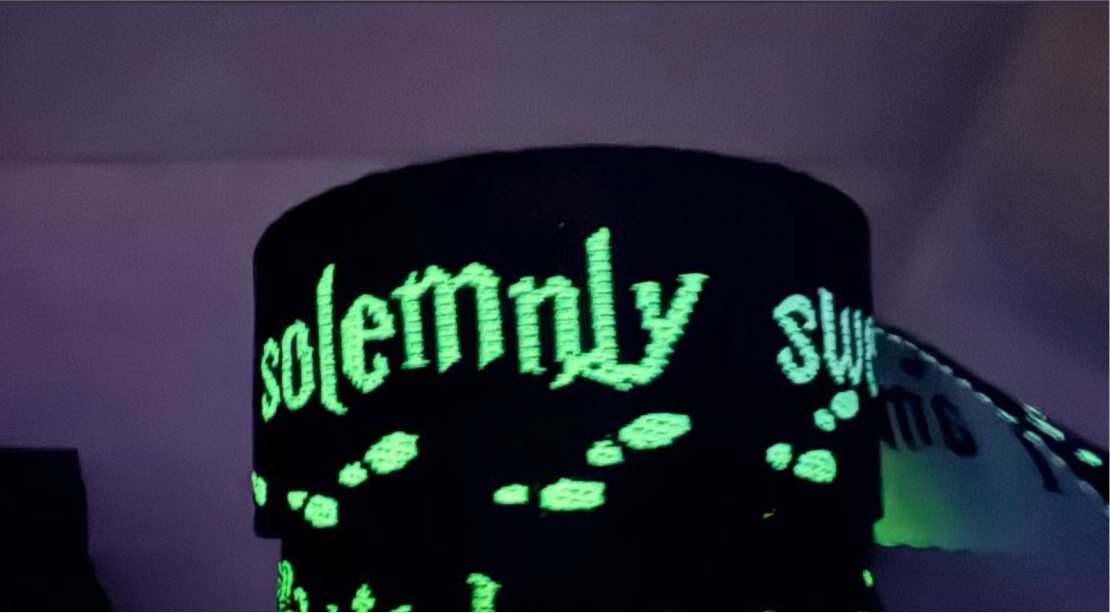 GITD Jacquard Up to No Good Webbing - 1.5" - RTS