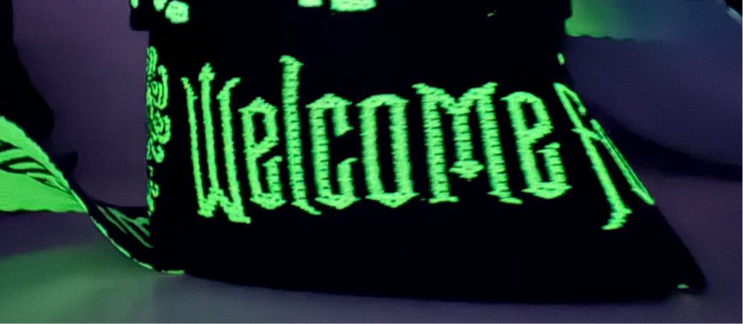 GITD Jacquard Haunted Wallpaper Webbing - 1.5" - RTS