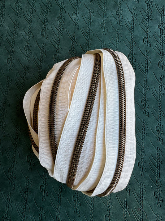 Cream Zipper Tape - #5 Antique Bronze - RTS