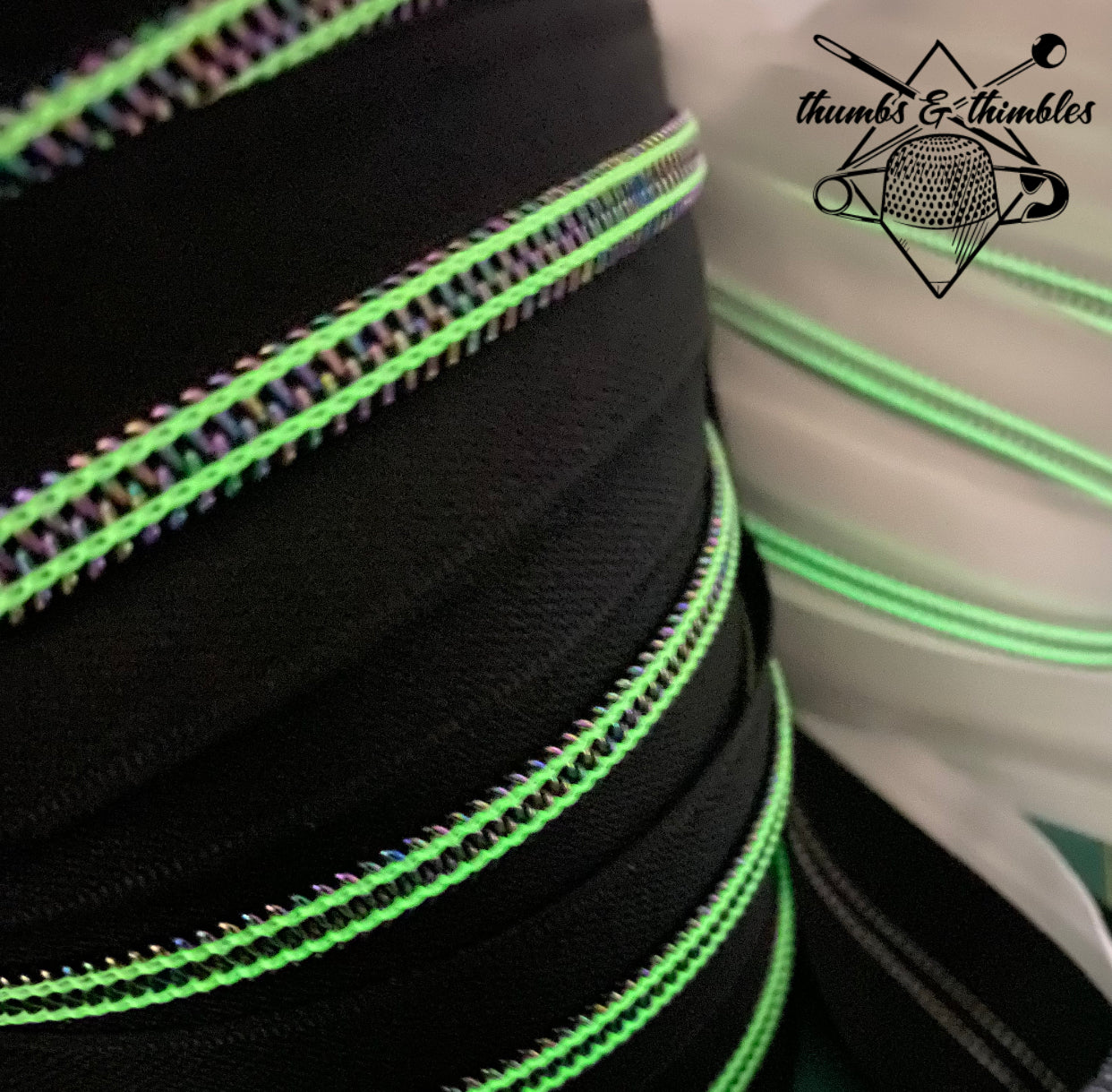 GITD White Zipper Tape - RTS