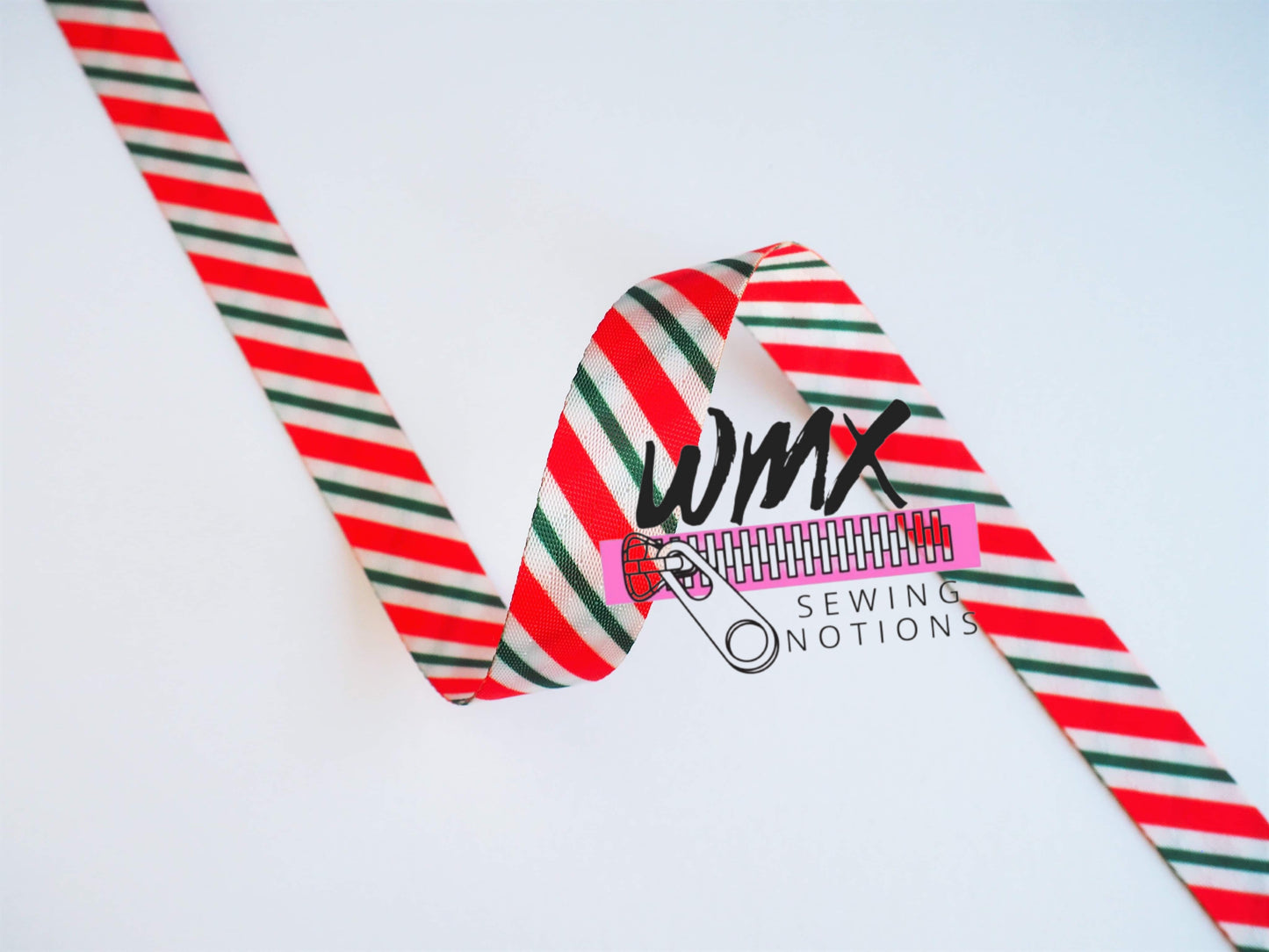 Red and Green Striped Webbing - 1" - RTS