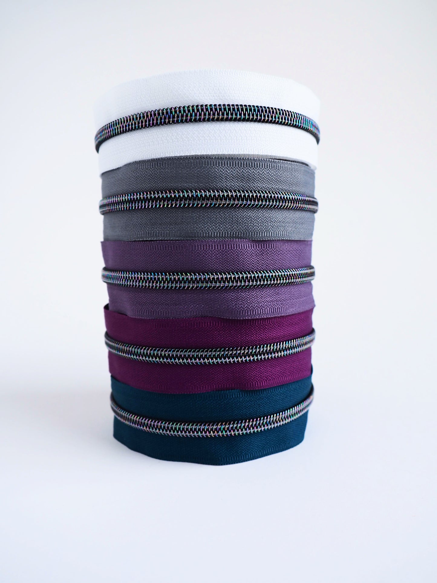 Aubergine Iridescent Zipper Tape  - RTS